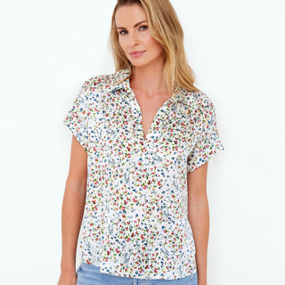 go luxe polo top print