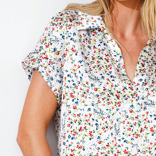 go luxe polo top print