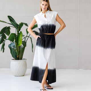 go cotton full swing dip-dye skirt