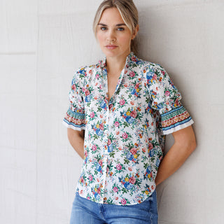go cotton hannah top border print