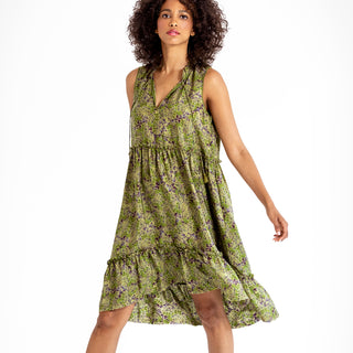 go burst into tiers dress print