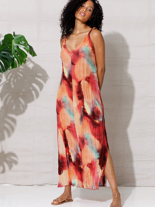 go crinkle cut slip dress print