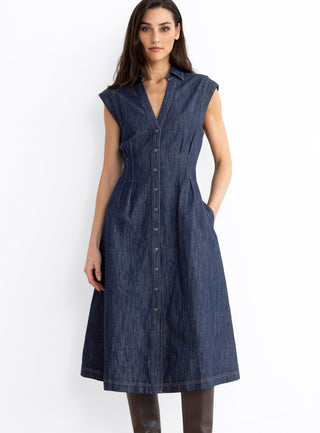 go fit and flare blues dress