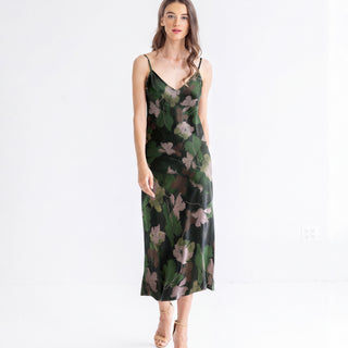 go matte slip dress print