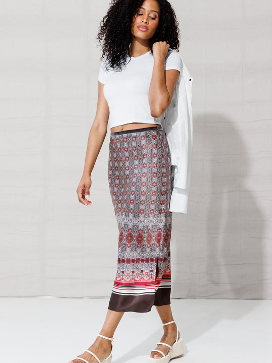 ICONIC go long for it skirt print