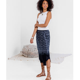 go luxe shirttail it out of here skirt print