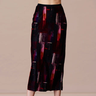 go velvet even longer skirt print