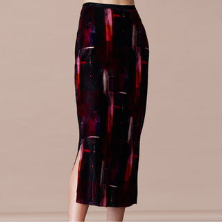 go velvet even longer skirt print