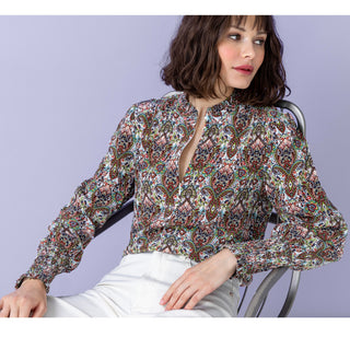 go soft spoken blouse print