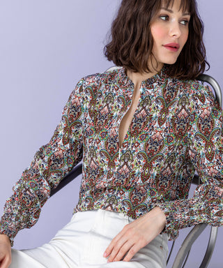 go soft spoken blouse print