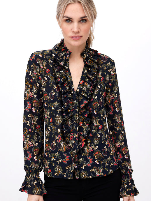 go soiree in the city top print