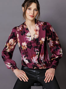 go boho surplice blouse print