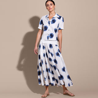 go cotton in on the yoke skirt print