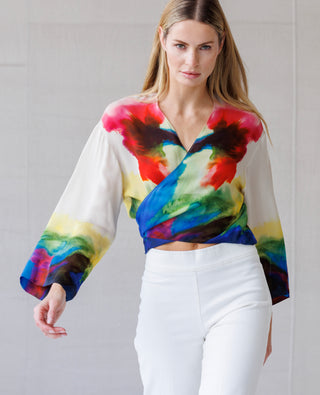 go kimono shrug print