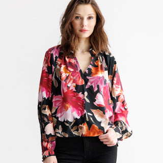 go pleats please peasant top print