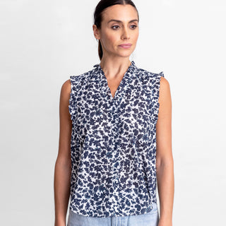 go cotton ruffle me up top print