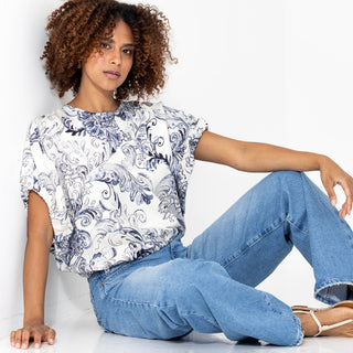 go bubble blouse redux print