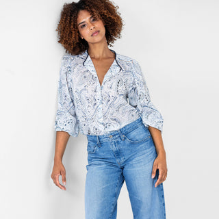 go cotton beat poet blouse print