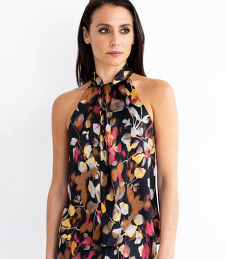 go high neck halter print