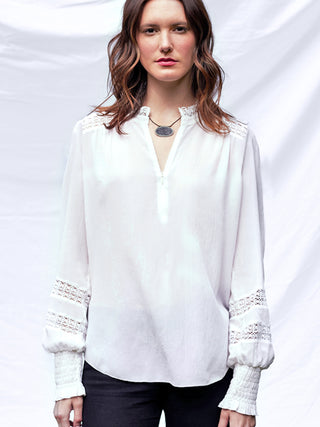 Archive Sale | go soft spoken lace trim blouse