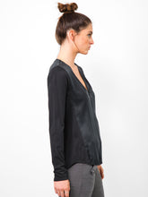 Load image into Gallery viewer, ICONIC go zippy redux - Machine washable pull over silk charmeuse top with metal zipper detail and finished with our signature raw edge hems for this best selling ICONIC style. 